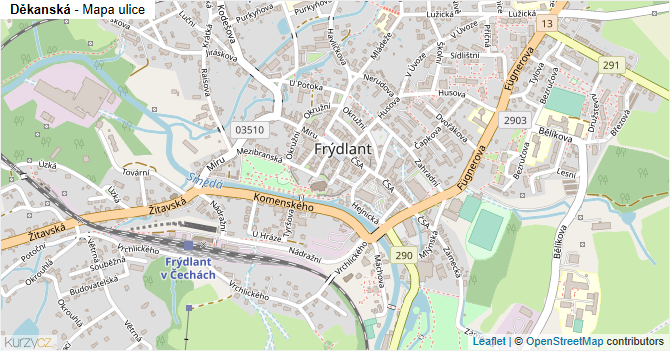 Děkanská - mapa ulice