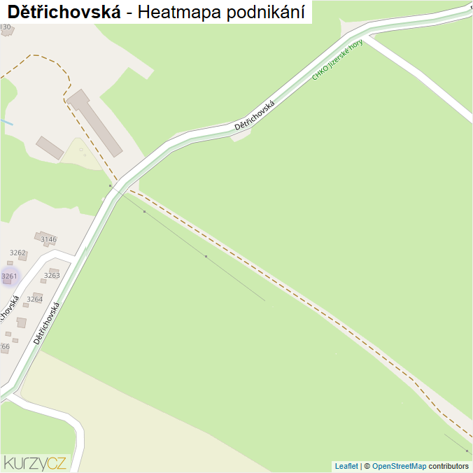 Mapa Dětřichovská - Firmy v ulici.