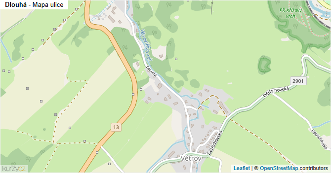 Dlouhá - mapa ulice