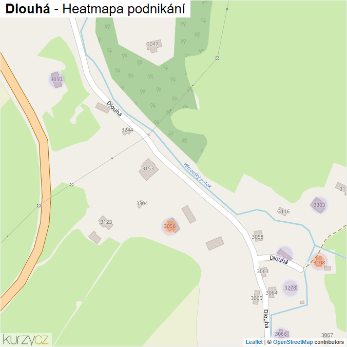 Mapa Dlouhá - Firmy v ulici.