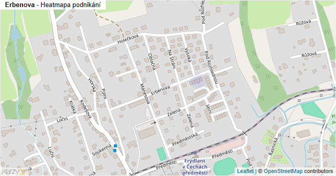 Erbenova - mapa podnikání