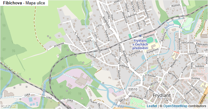 Fibichova - mapa ulice