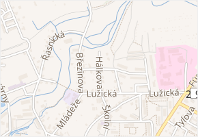 Hálkova v obci Frýdlant - mapa ulice