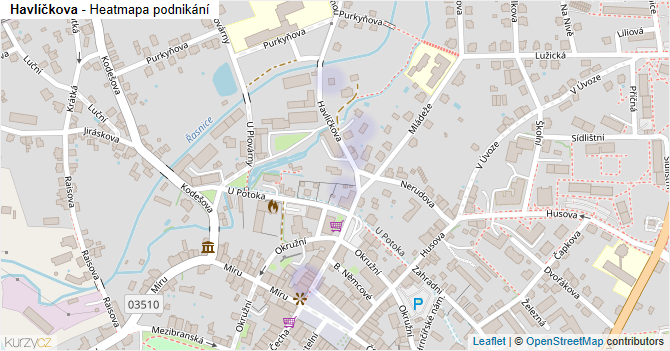 Havlíčkova - mapa podnikání