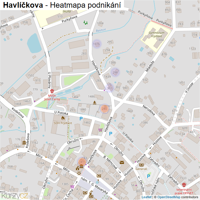 Mapa Havlíčkova - Firmy v ulici.