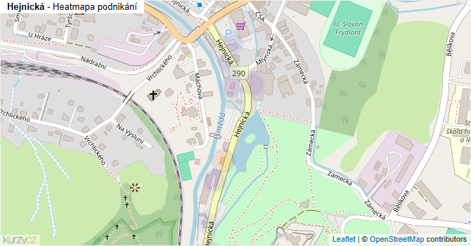 Hejnická - mapa podnikání