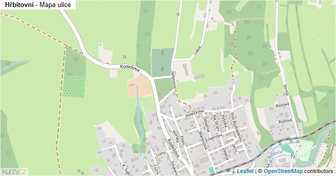 Hřbitovní - mapa ulice