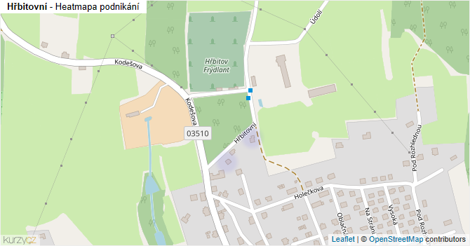Hřbitovní - mapa podnikání