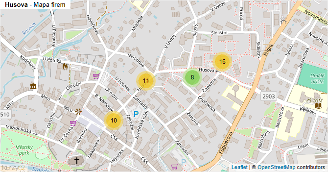 Husova - mapa firem
