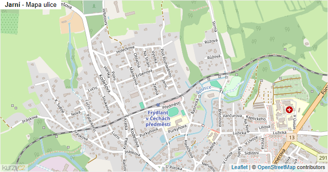 Jarní - mapa ulice