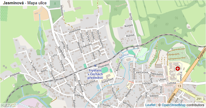 Jasmínová - mapa ulice