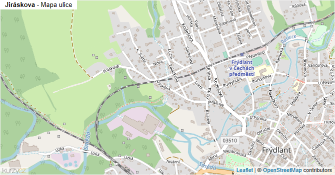 Jiráskova - mapa ulice