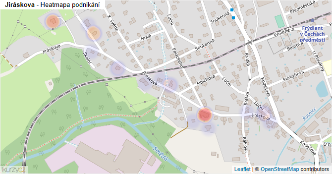 Jiráskova - mapa podnikání