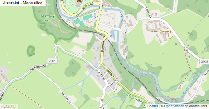 Jizerská - mapa ulice