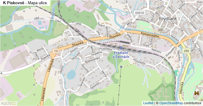 K Pískovně - mapa ulice