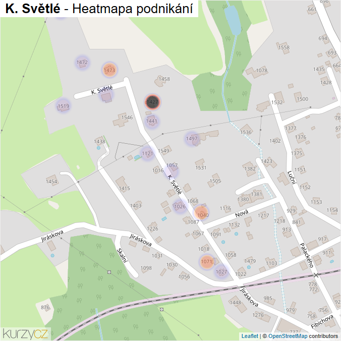 Mapa K. Světlé - Firmy v ulici.