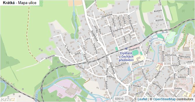 Krátká - mapa ulice