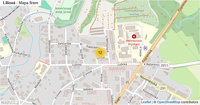 Liliová - mapa firem