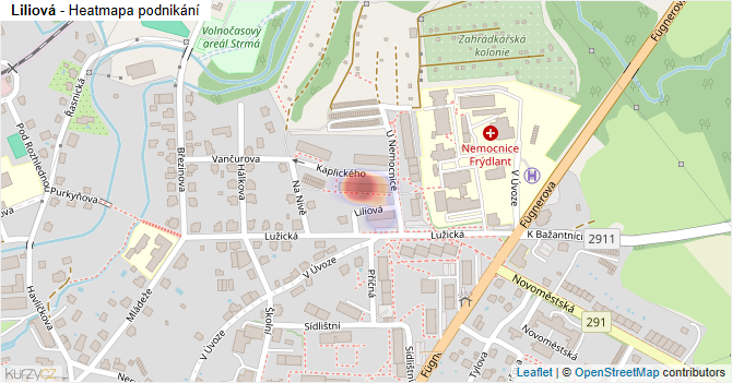 Liliová - mapa podnikání