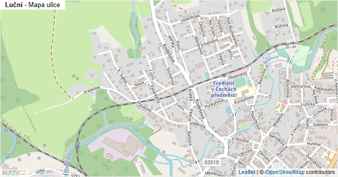 Luční - mapa ulice