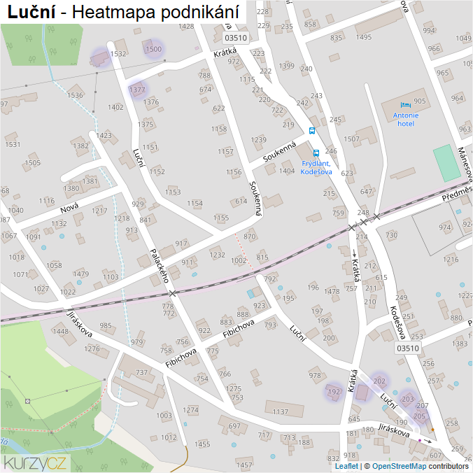 Mapa Luční - Firmy v ulici.
