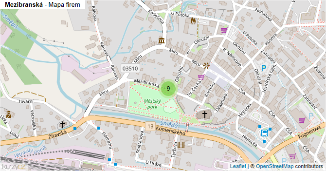 Mezibranská - mapa firem