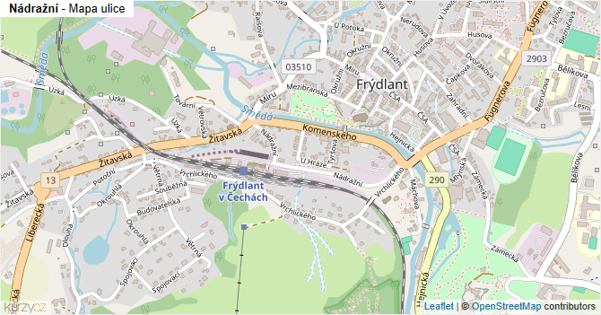 Nádražní - mapa ulice