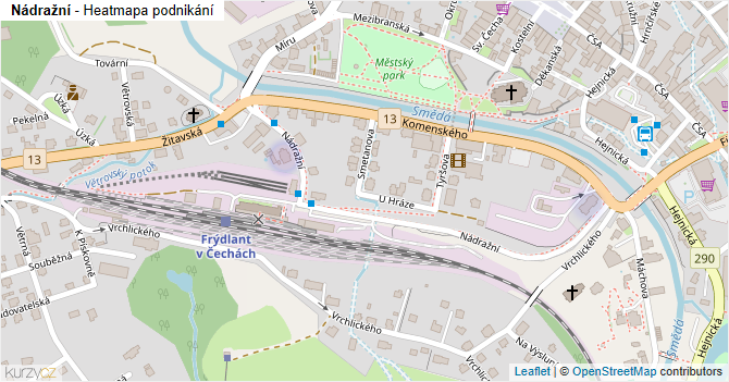 Nádražní - mapa podnikání