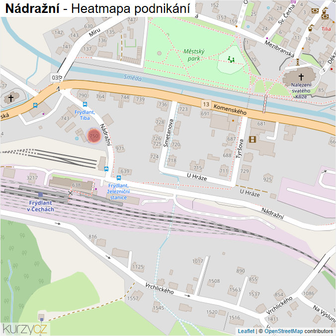 Mapa Nádražní - Firmy v ulici.