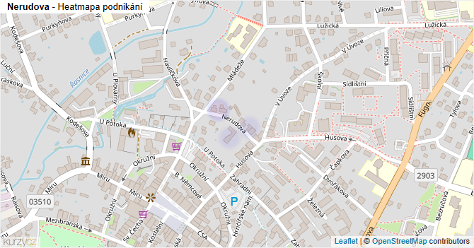 Nerudova - mapa podnikání
