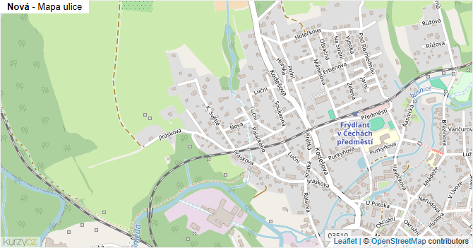 Nová - mapa ulice