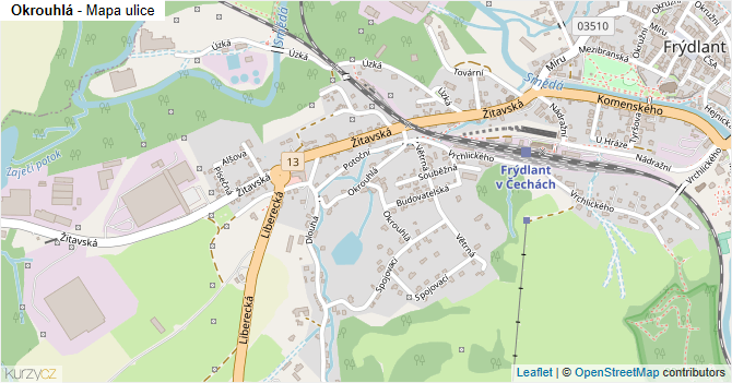 Okrouhlá - mapa ulice