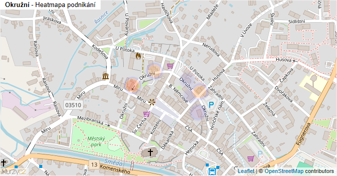 Okružní - mapa podnikání