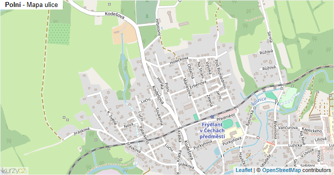 Polní - mapa ulice
