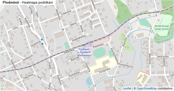 Předměstí - mapa podnikání