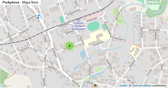 Purkyňova - mapa firem