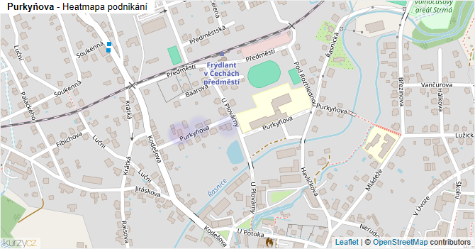 Purkyňova - mapa podnikání