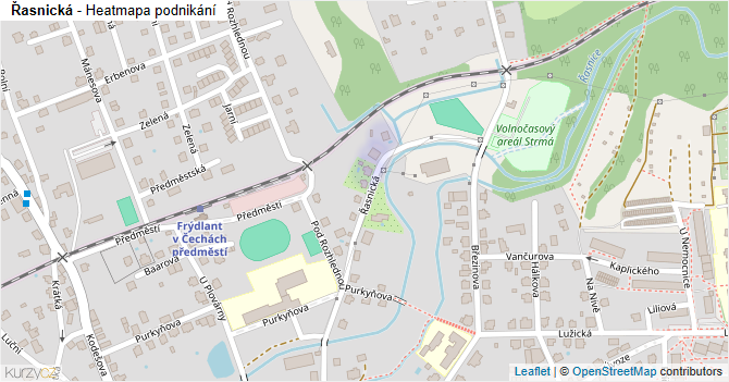 Řasnická - mapa podnikání