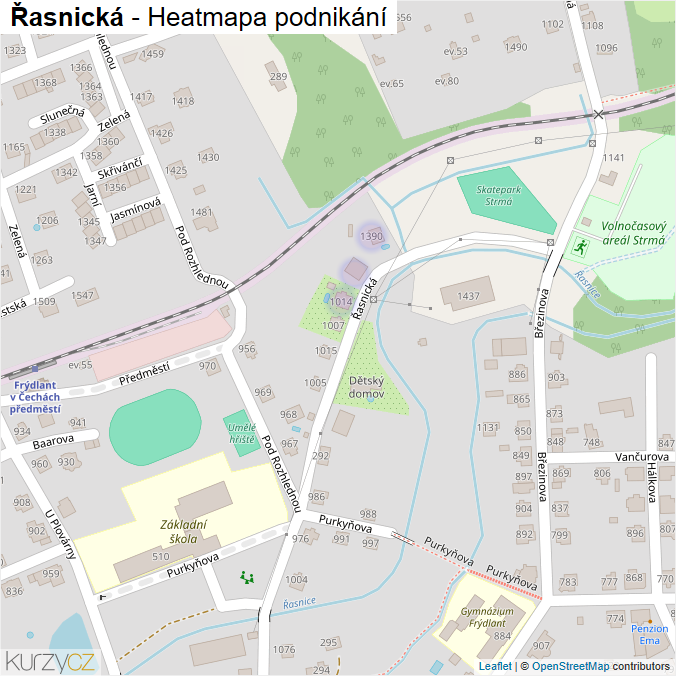 Mapa Řasnická - Firmy v ulici.