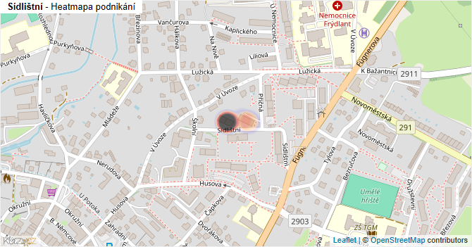 Sídlištní - mapa podnikání
