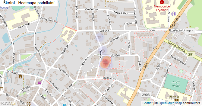 Školní - mapa podnikání