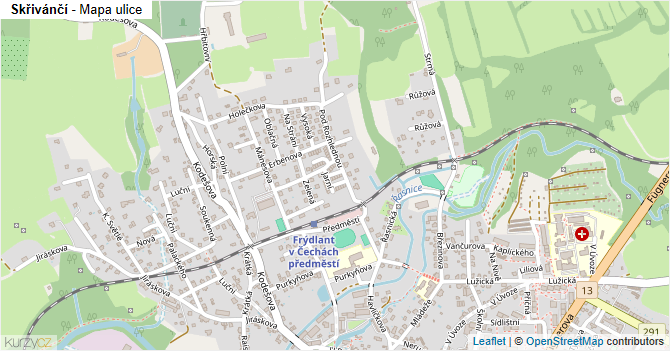 Skřivánčí - mapa ulice