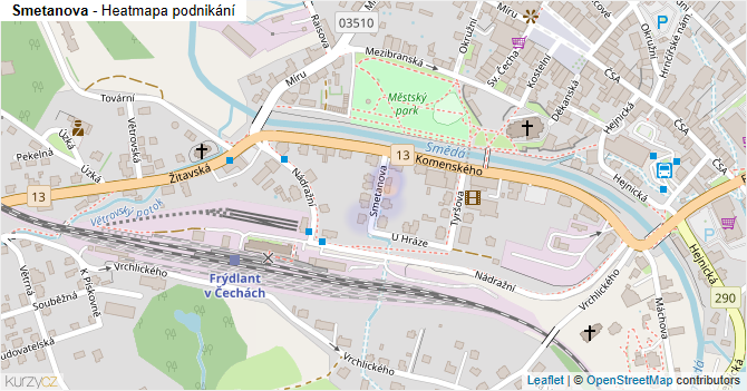 Smetanova - mapa podnikání
