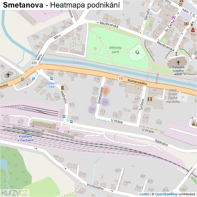 Mapa Smetanova - Firmy v ulici.