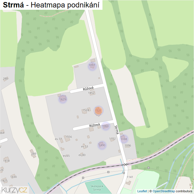 Mapa Strmá - Firmy v ulici.