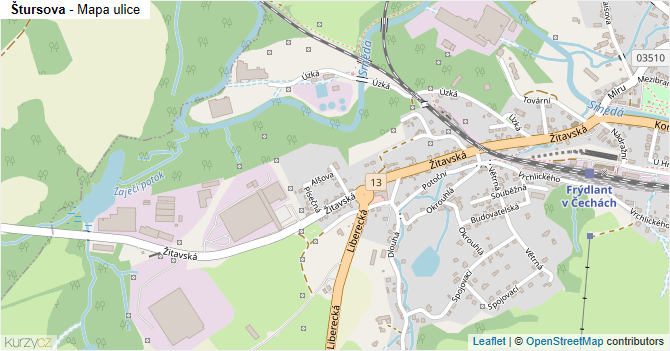 Štursova - mapa ulice