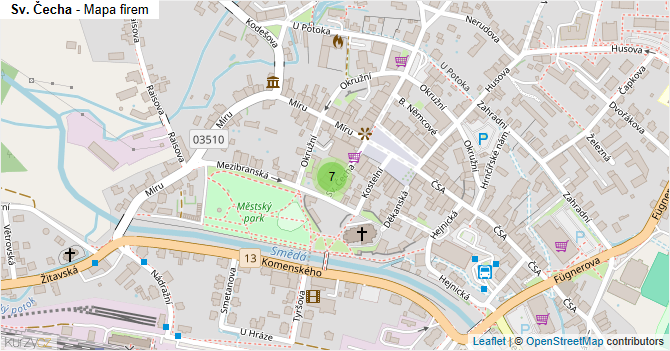 Sv. Čecha - mapa firem