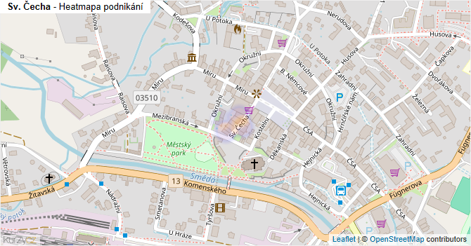 Sv. Čecha - mapa podnikání