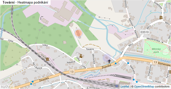 Tovární - mapa podnikání