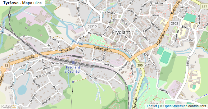 Tyršova - mapa ulice